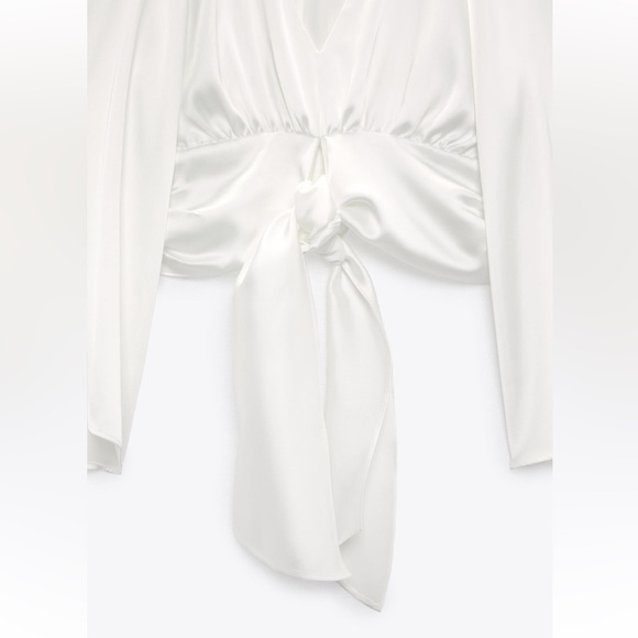 ZARA KNOTTED SATIN EFFECT TOP - Picture 5 of 7
